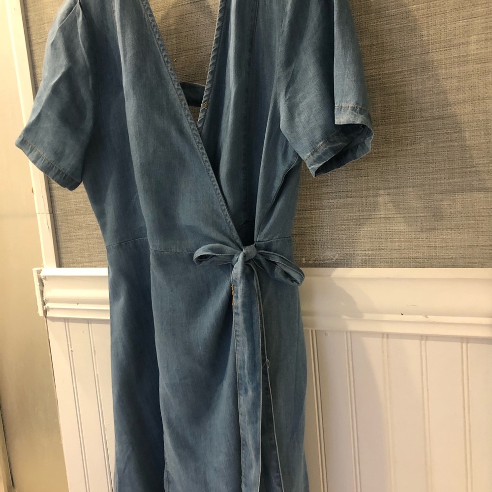 Super flirty denim wrap dress